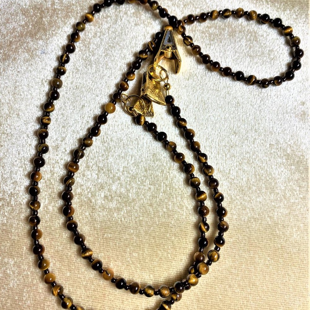 Tigereye Eyeglass/Mask Chain #1442